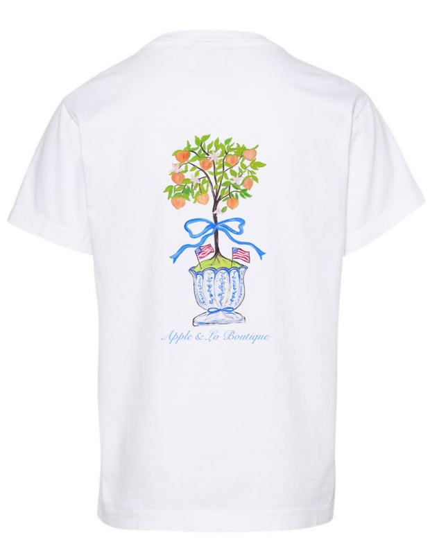 PRE ORDER // Apple & Lo Peach Tree T-Shirt - White