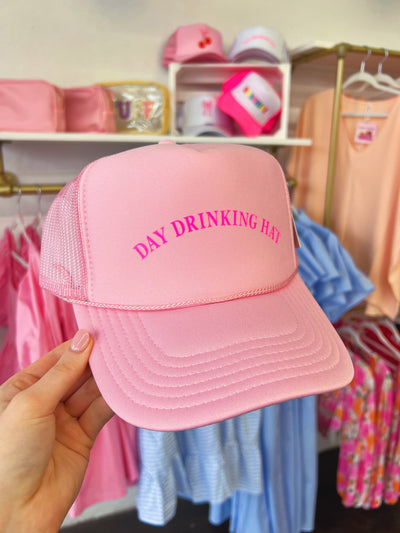 Day Drinking Trucker Hat - Pink